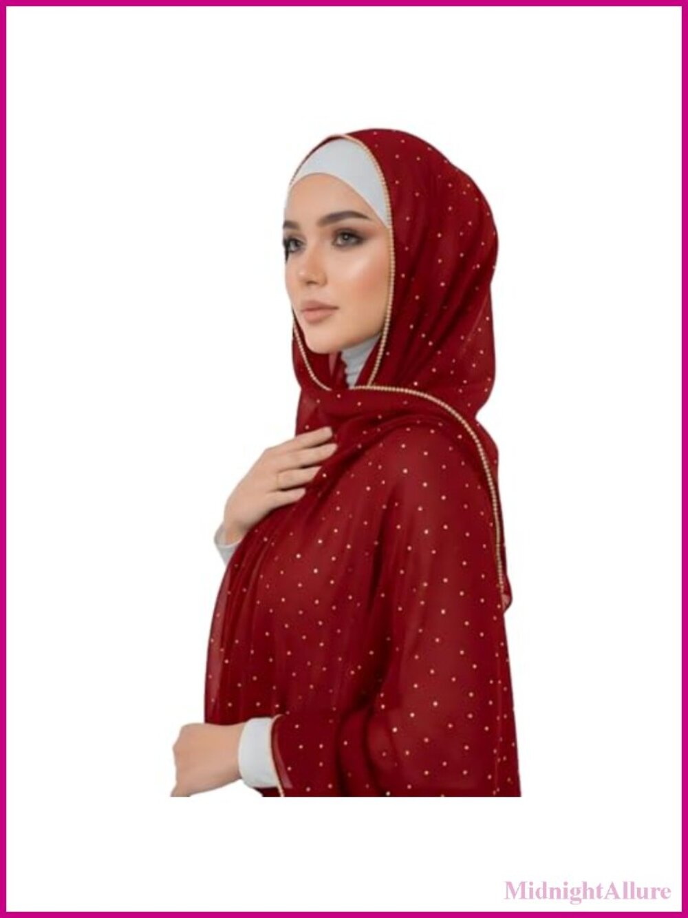 Chiffon Hijab Rhinestone Long Scarf Shawl Wrap Muslim Wedding Gift Women